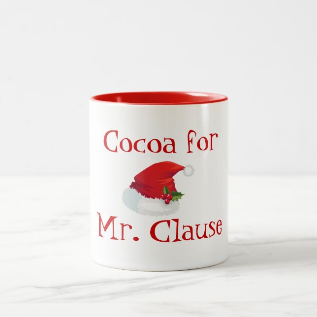 Kaffee Tasse-Kakao für Mr. Clause Zweifarbige Tasse (Mittel)