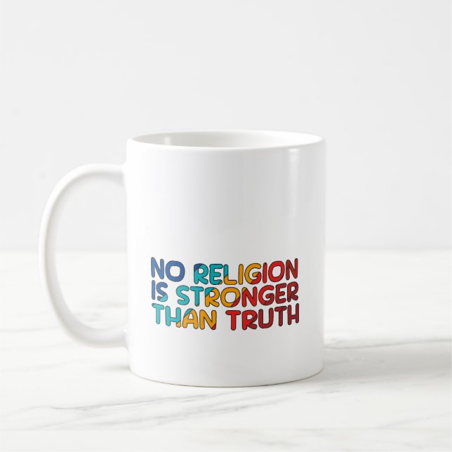 Kaffee-Tasse: Keine Religion ist stärker als die W Kaffeetasse (Links)