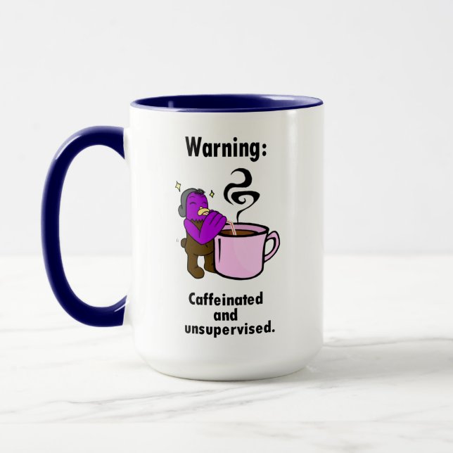Kaffee-Tasse, koffeiniert und unbeaufsichtigt Tasse (Links)