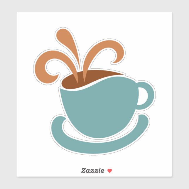 Kaffee Tasse kundenspezifisch geschnitten Vinyl St Aufkleber (Blatt)