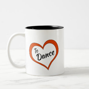 Kaffee Tasse Liebe zum Tanzdesign mit Herz
