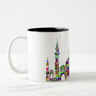 Kaffee-Tasse mit buntem prismatischem Zweifarbige Tasse