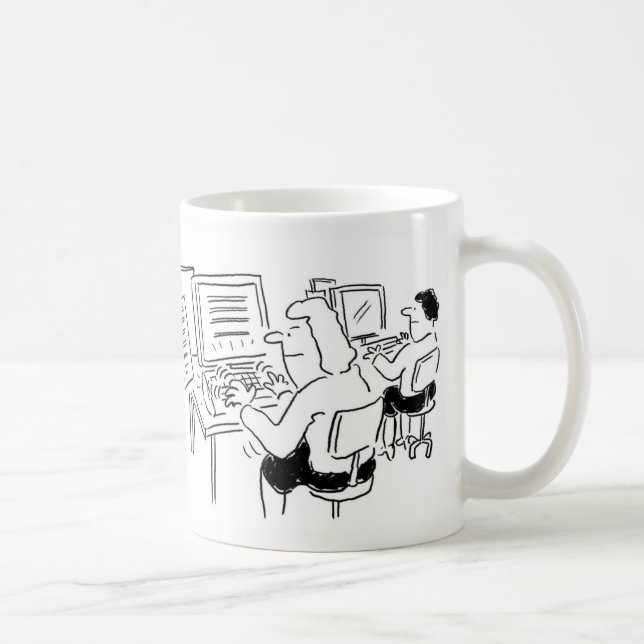 Kaffee-Tasse mit Dateneingabe Word-Verarbeitung Kaffeetasse (Rechts)