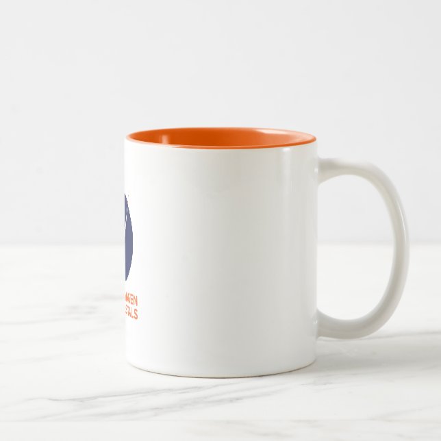 Kaffee-Tasse mit dem Logo Kopenhagens Suborbitals Zweifarbige Tasse (Rechts)