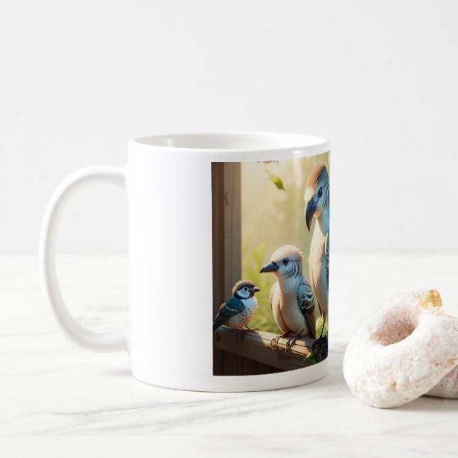 Kaffee-Tasse mit Vögeln Kaffeetasse (Mit Donut)