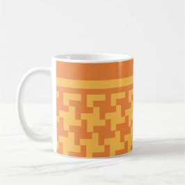 Kaffee-Tasse, Orangefarbener Dogstooth Karo Kaffeetasse