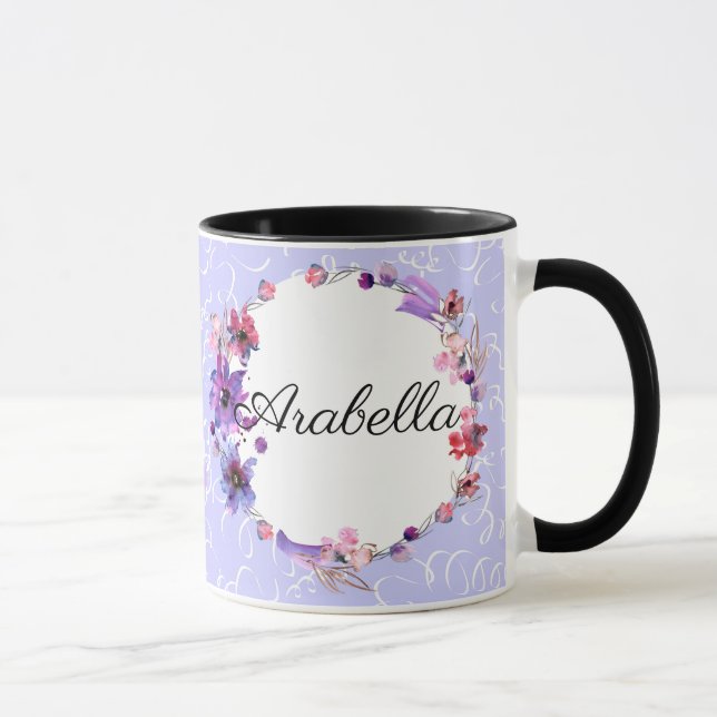 Kaffee-Tasse: Purple Flowers Tasse Wrap Sublimieru (Rechts)