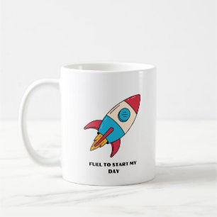 Kaffee Tasse Raketentreibstoff zum Tagesstart