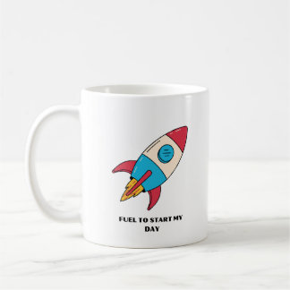Kaffee Tasse Raketentreibstoff zum Tagesstart