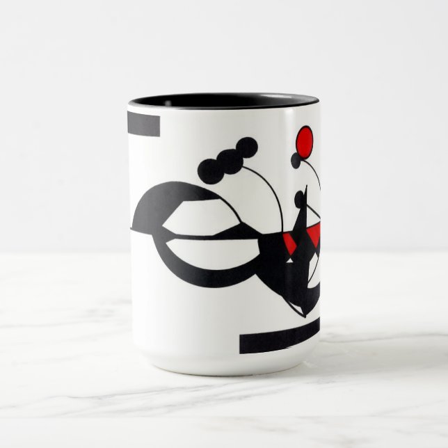 Kaffee-Tasse "roten Geo Entwurfs" Tasse (Zentrum)