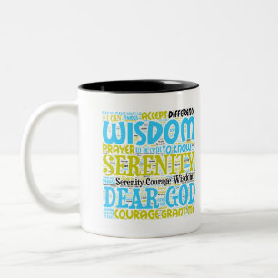 Kaffee Tasse Serenity Gebet Word Cloud