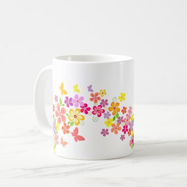 Kaffee Tasse-Sommer-Blütenzeit Kaffeetasse (Vorderseite Links)