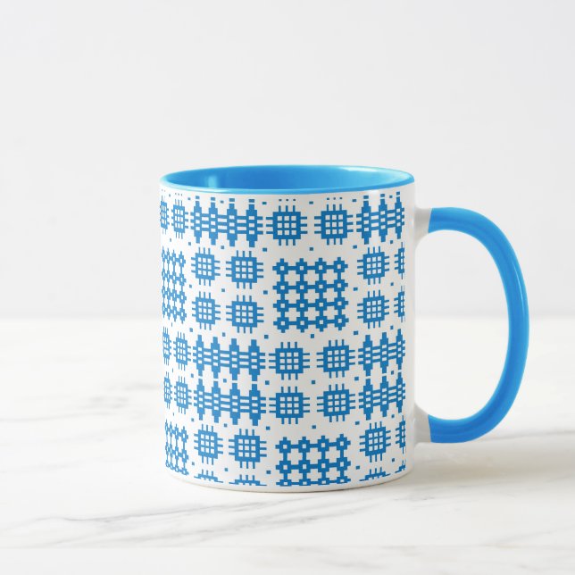 Kaffee-Tasse: Waliser-Tapisserie-Muster, helles Tasse (Rechts)