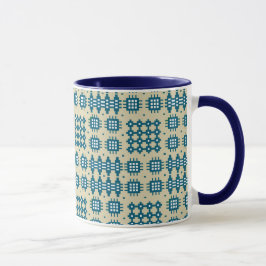 Kaffee-Tasse: Waliser-Tapisserie-Muster, Marine Tasse