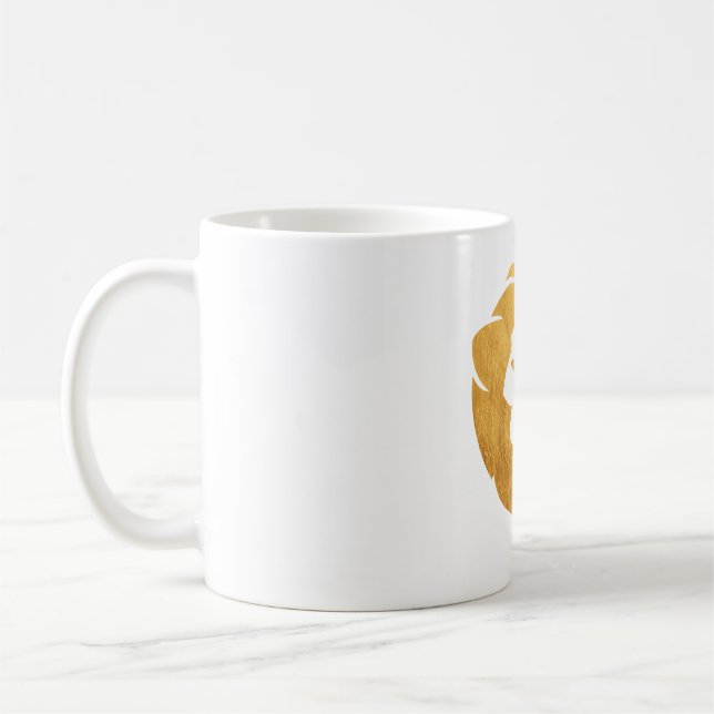 Kaffee Tasse Yada Yahowah Design mit goldenem Löwe (Links)