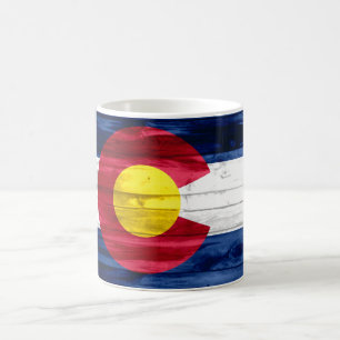 Kaffee-Tassenschale hölzerner Colorado-Flagge Kaffeetasse