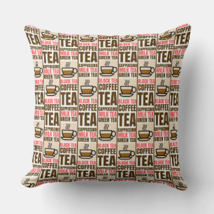 KAFFEE TEA PATTERN, Kissenpilz Kissen