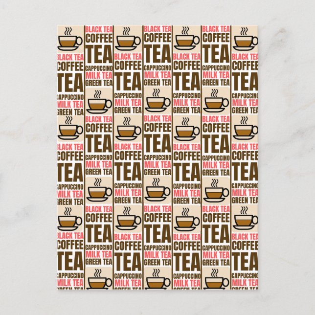 KAFFEE TEE-PATTER, Postkarte (Vorderseite)