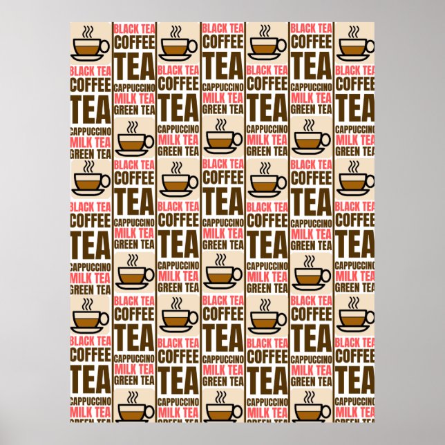KAFFEE TEE-PATTER, Postkarte Poster (Vorne)