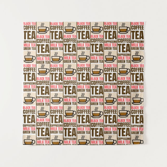 KAFFEE TEE-PATTER, Tapeten Wandteppich (Vorderseite)