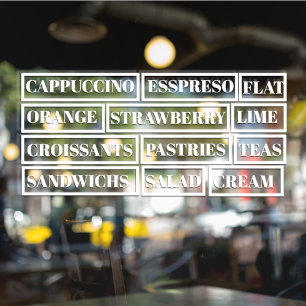 Kaffee Tee Salate Fenster Folien Transparent   Ess Fensteraufkleber