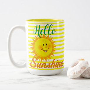 Kaffee-Teetassen, Hallo Sonnenschein Sonnenstreife Zweifarbige Tasse