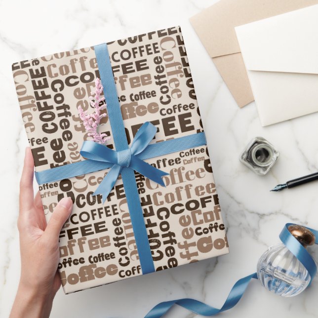 Kaffee-Text Geschenkpapier (Schenken)