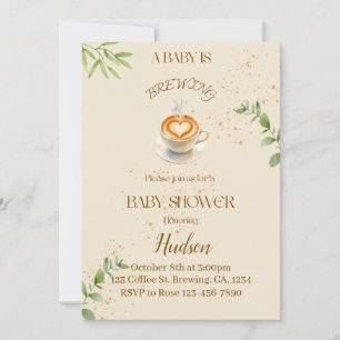 Kaffee-Thema-Baby-Shower-Einladung Einladung