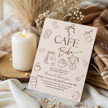 Kaffee-Thema Beige Schleife Cafe Bebe Baby Shower