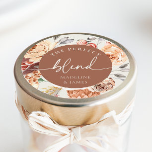 Kaffee-Thema "Die perfekte Mischung" Hochzeitsguns Runder Aufkleber