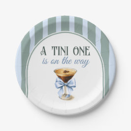 Kaffee Thema Espresso Martini Blue Bow Baby Dusche Pappteller