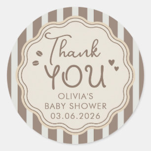 Kaffee-Themen-Willkommensgruß für Baby-Party Runder Aufkleber