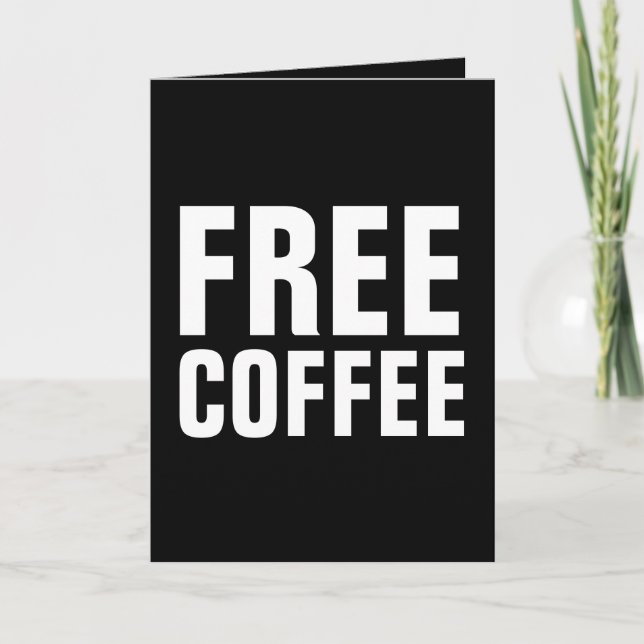 KAFFEE THEMENTE GREETING CARDS, UM GIFTCARD SENDEN KARTE (Vorderseite)