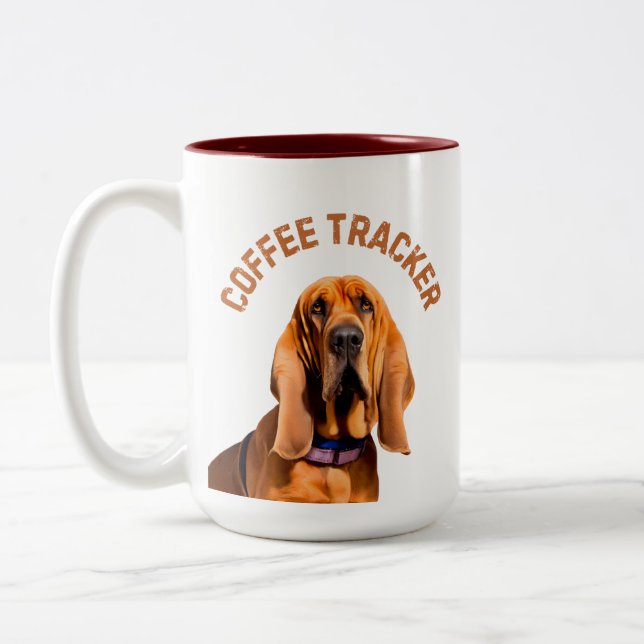 Kaffee-Tracker Hund Zweifarbige Tasse (Links)