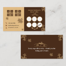 Kaffee-Treuekarte Braun Elegantes QR-Design