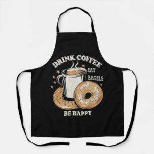 Kaffee trinken Bagels ist glücklich Schürze