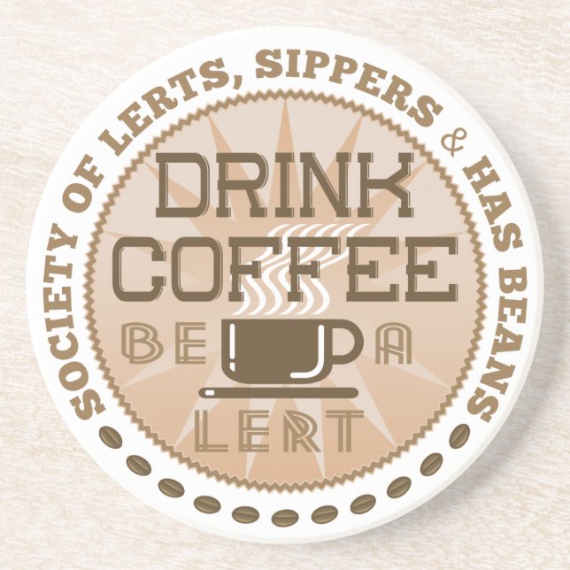 Kaffee trinken - Lest sein Sandstein Untersetzer (Vorne)