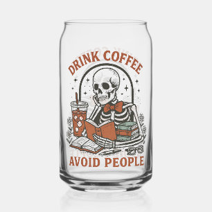 ☕ Kaffee trinken, Menschen meiden – Lustiges Skele Dosenglas