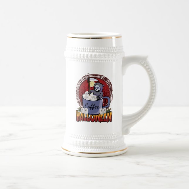 Kaffee trinken und Beängstigend sein Bierglas (Rechts)