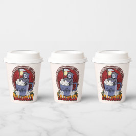 Kaffee trinken und Beängstigende Papiertücher mach Pappbecher