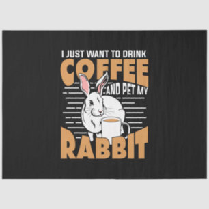Kaffee trinken und mein Kaninchen essen Seidenpapier
