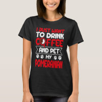 Kaffee trinken und meinen Spitz Hunde Humor essen