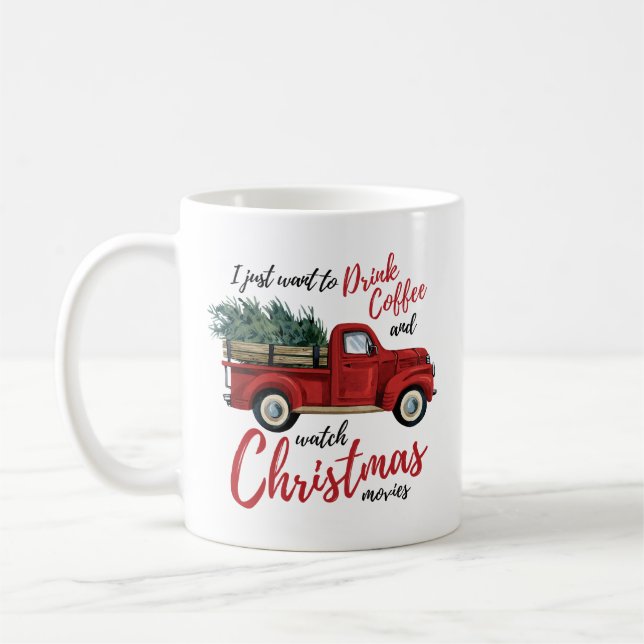 Kaffee trinken und Weihnachtsfilme ansehen Kaffeetasse (Links)