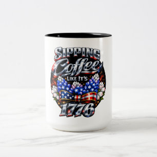 Kaffee trinken wie 1776 Bluebonnet Zweifarbige Tasse