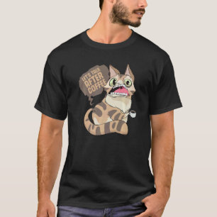 Kaffee trinkende faule unwissende Katze T-Shirt