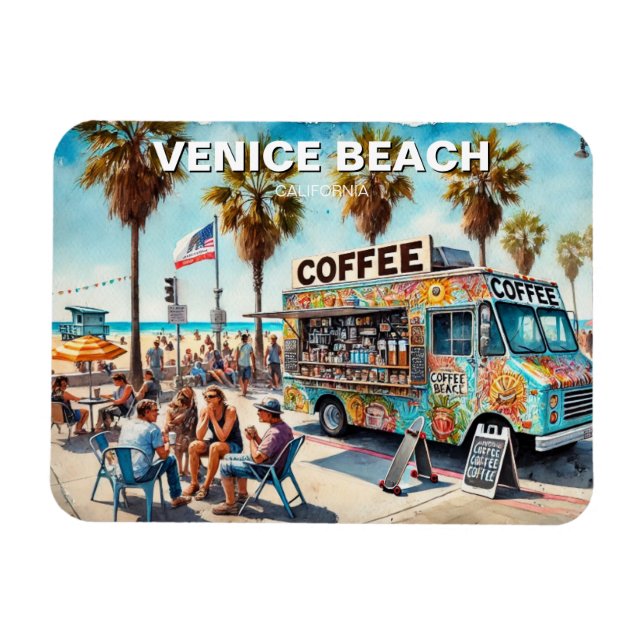 Kaffee Truck Venedig Beach Magnet (Horizontal)