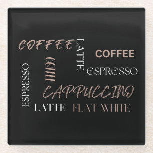 Kaffee-Typografie Moderne Barista-Style Kaffee-Ges Glasuntersetzer
