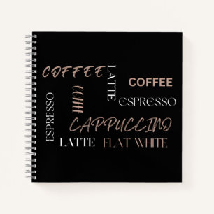 Kaffee-Typografie Moderne Barista-Style Kaffee-Ges Notizbuch