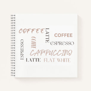 Kaffee-Typografie Moderner Café-Stil Kaffeeliebhab Notizbuch