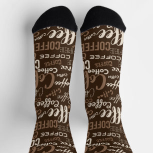 Kaffee-Typografie-Muster Espresso-Liebhaber Zitat Socken